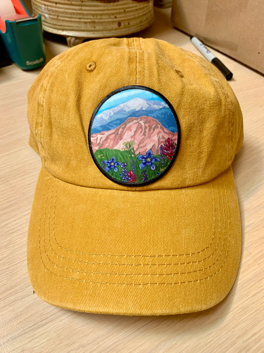 Pikes Peak Wildflowers Distressed Baseball Cap