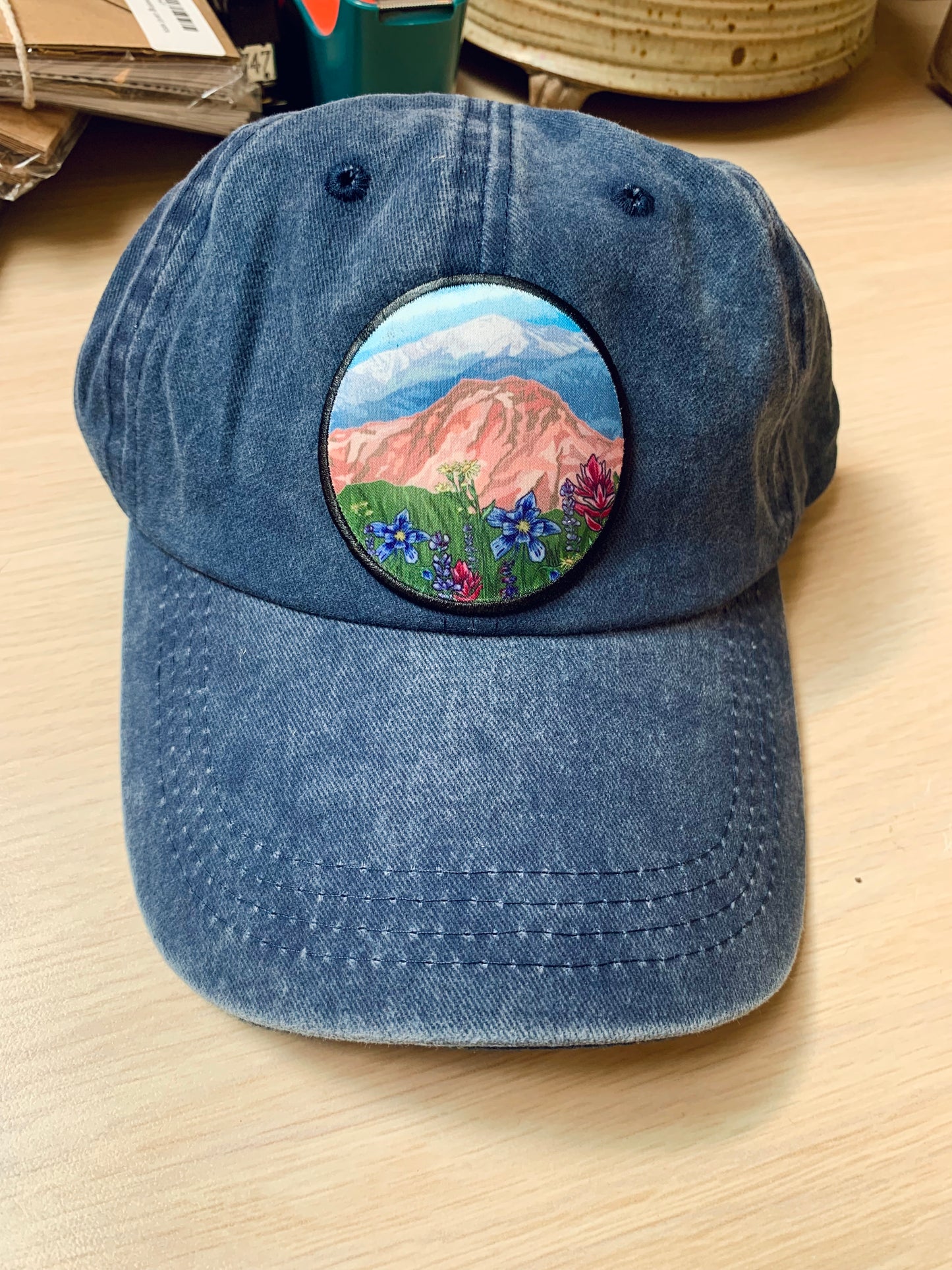 Pikes Peak Wildflowers Distressed Baseball Cap