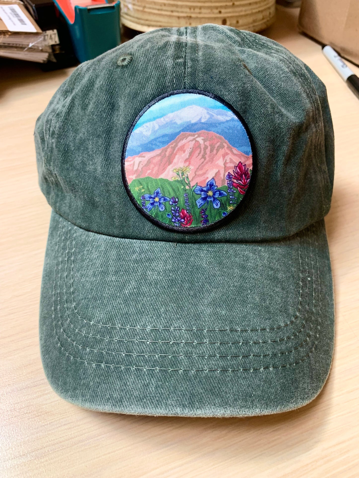 Pikes Peak Wildflowers Distressed Baseball Cap