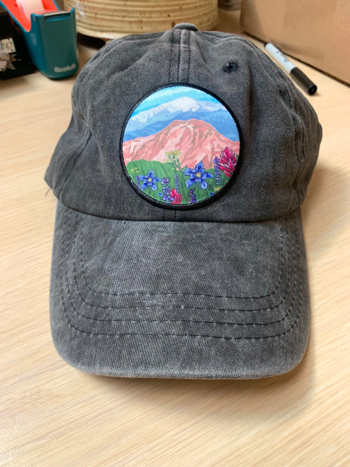 Pikes Peak Wildflowers Distressed Baseball Cap