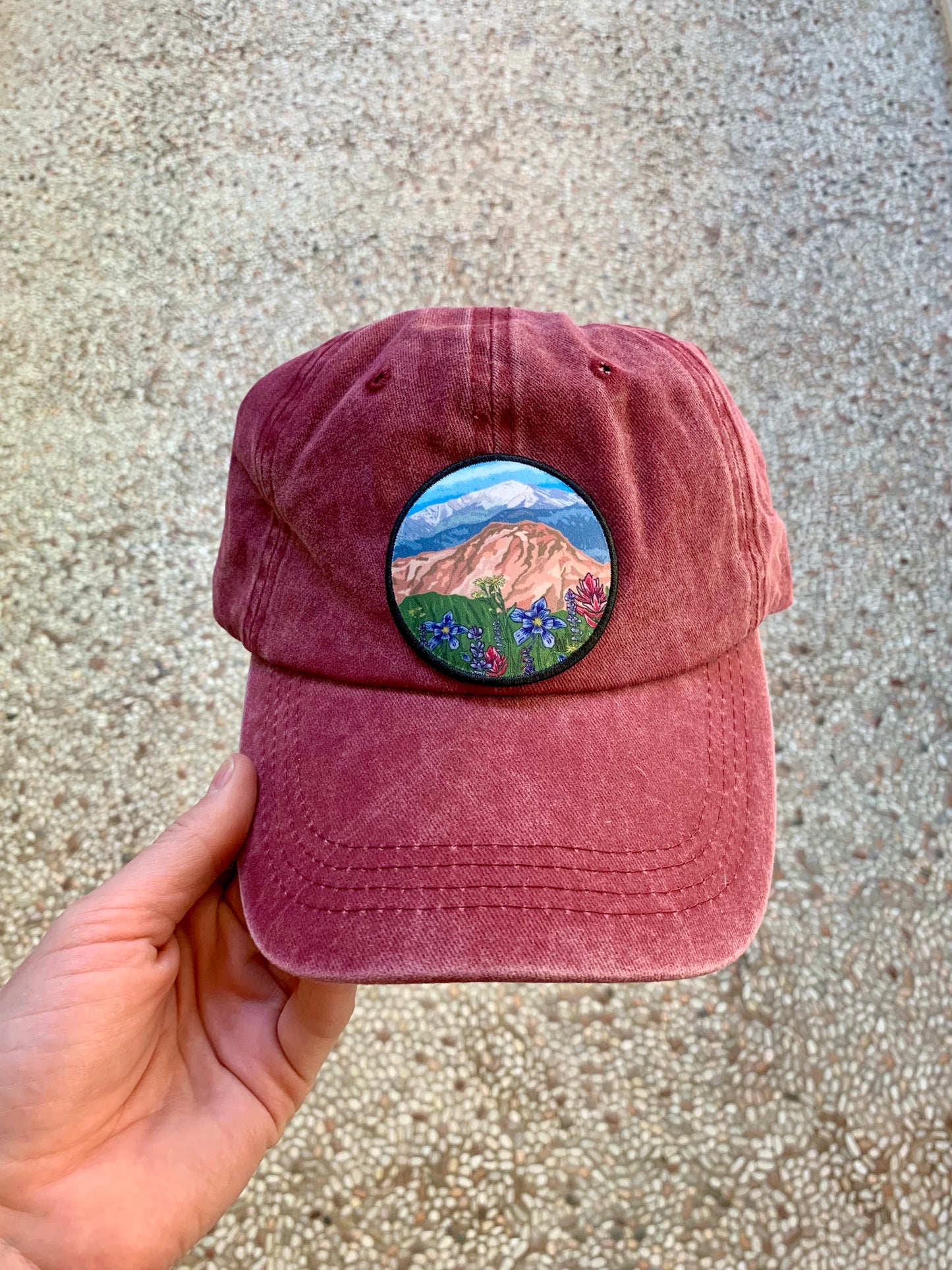 Pikes Peak Wildflowers Distressed Baseball Cap