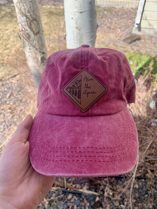 Above the Alpine Logo Distressed Ball Cap