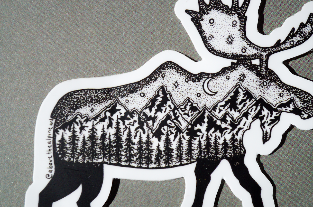 Mountain Moose Sticker