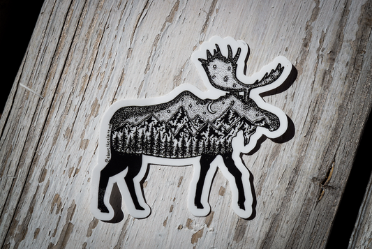 Mountain Moose Sticker