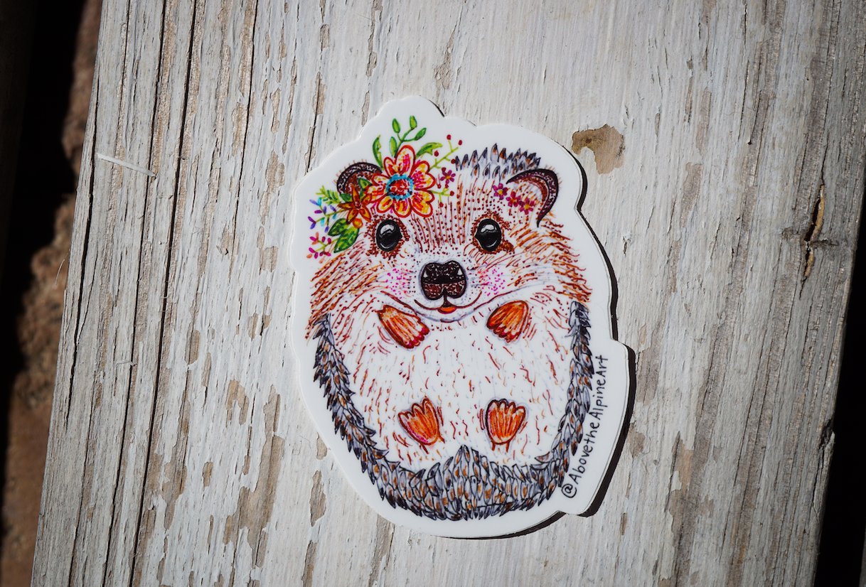 Spring Hedgehog Sticker