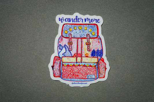 Wander More Sticker
