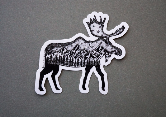Mountain Moose Sticker