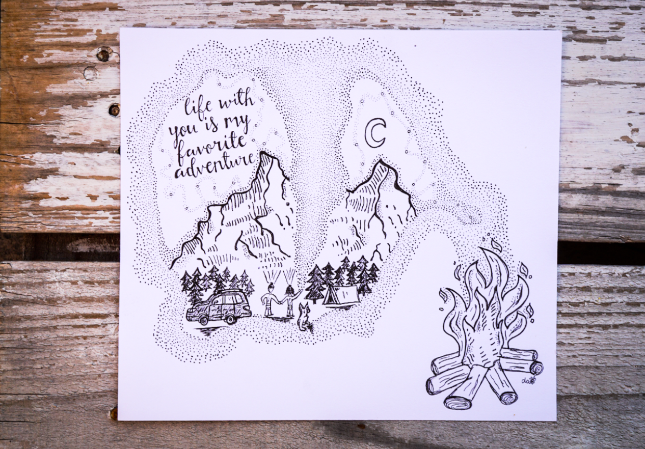 Adventure Together Stipple // Print