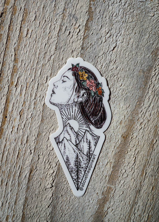 Lady of the Mountain Sticker
